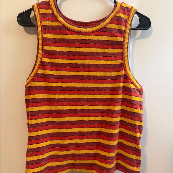 Anthropologie Tops - Anthropologie Red and Yellow Striped Tank Top